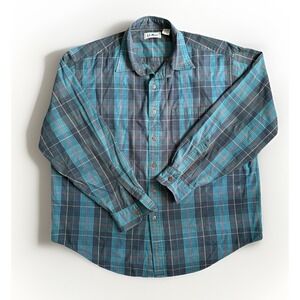 LL Bean OG033 Mens Regular XL Plaid Flannel Shirt Button Down Vintage Cotton